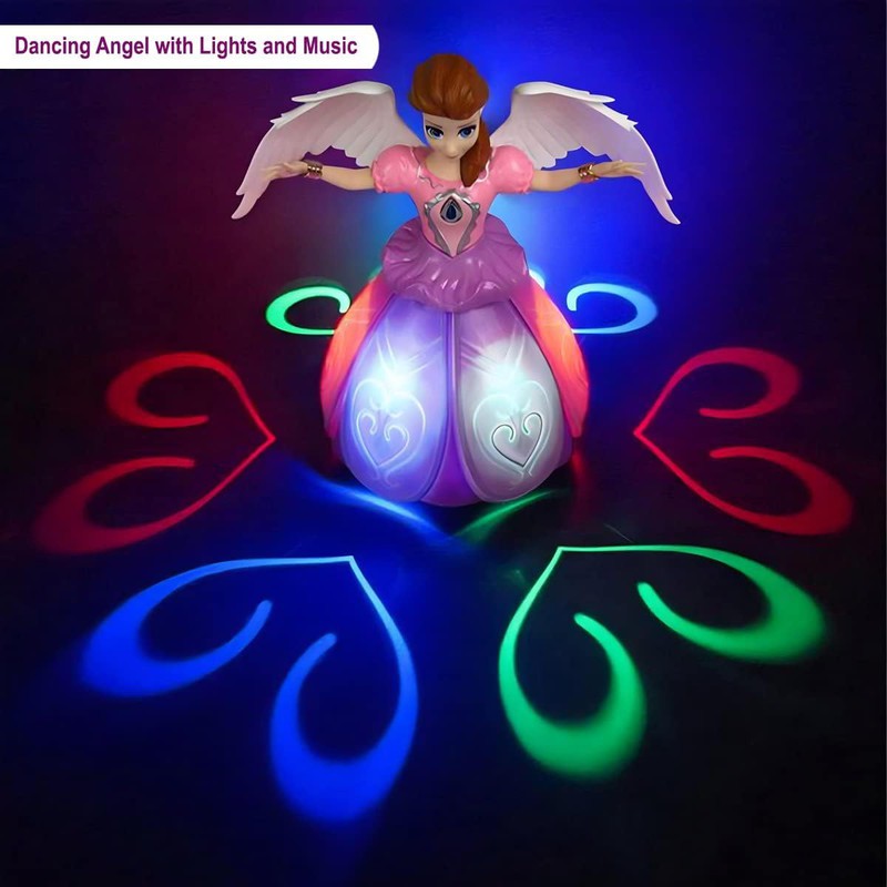 360° Spinning Princess Musical Dancing Angel Doll with LED Lights and Music