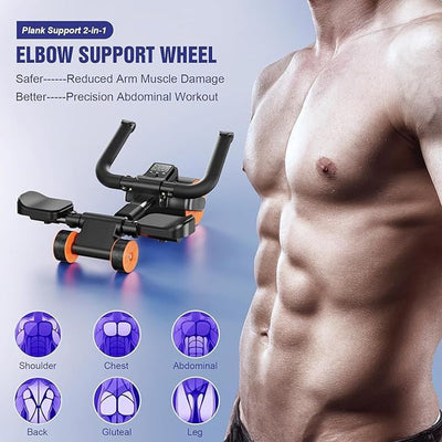 Elbow Support Automatic Rebound Abdominal Wheel, Ab Roller for Abdominal Exercise Machine