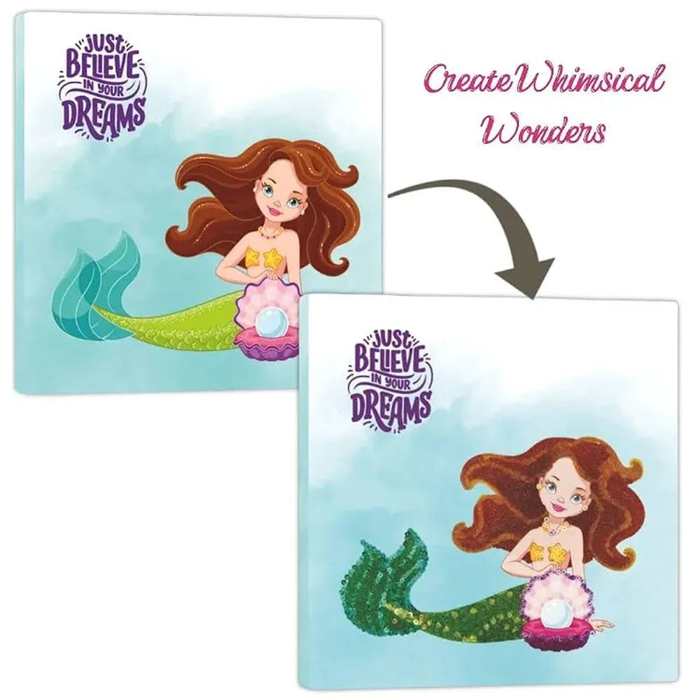 Toykraft Sparkling Mermaids - Sand and Sequin DIY Art Kit, Creative Craft Activity