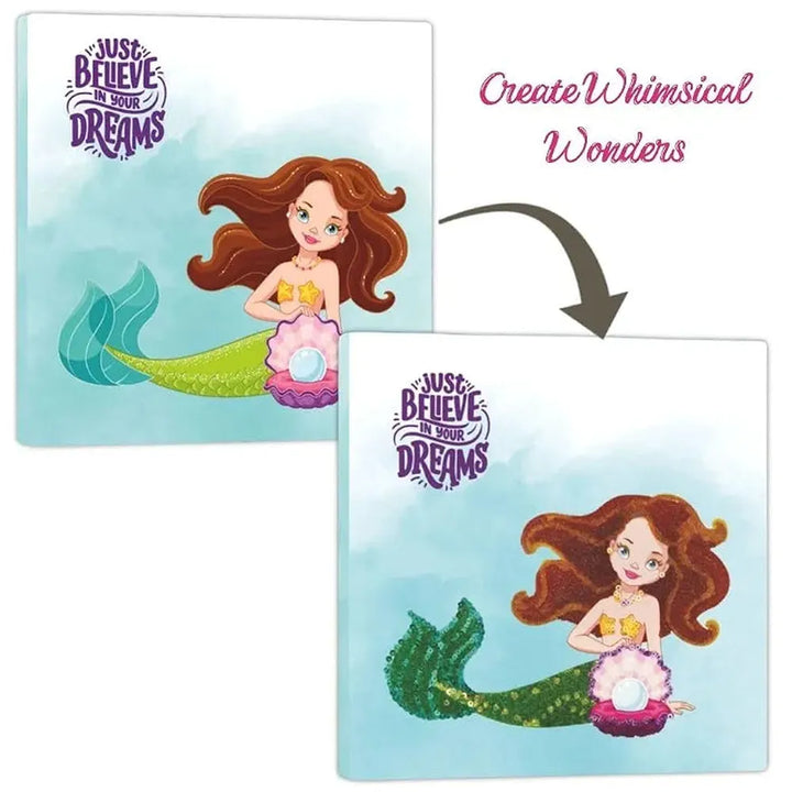 Toykraft Sparkling Mermaids - Sand and Sequin DIY Art Kit, Creative Craft Activity