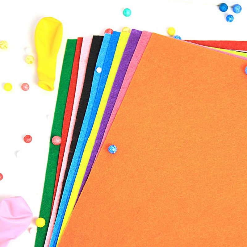 Premium Soft A4 Felt Sheets  | Pack of 10 | 1mm Thickness|  Multicolor - Ideal for Scrapbooking and Craft Projects