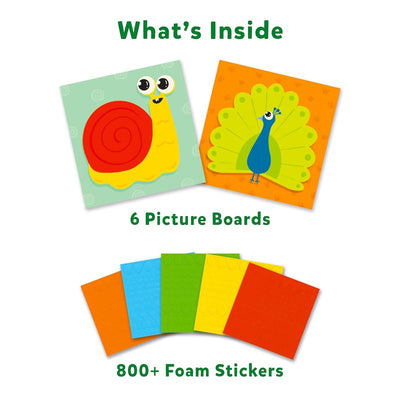 Fun With Foam Animals Art Activity with Colorful Foam Stickers