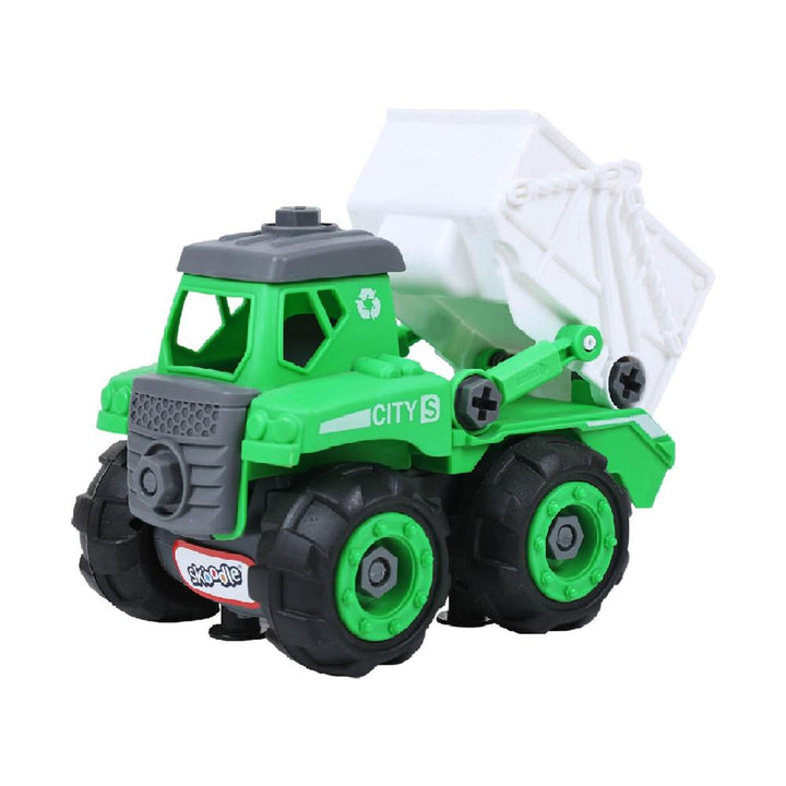 Scoodle Mini Machines My First Build & Go City Service Truck Toy - Pull Back Vehicle for Kids