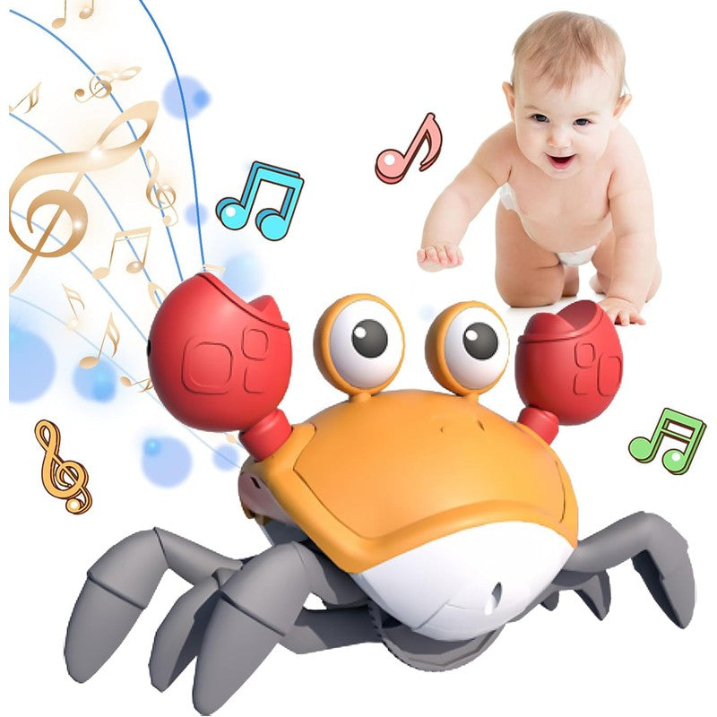 Crawling Crab Musical Toy with Automatically Avoid Obstacle (Yellow)