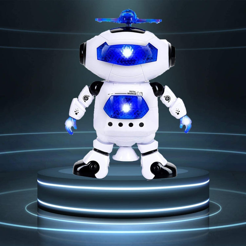 360° Spinning Dancing Robot Toy with LED Light and Music (Battery Exclude)