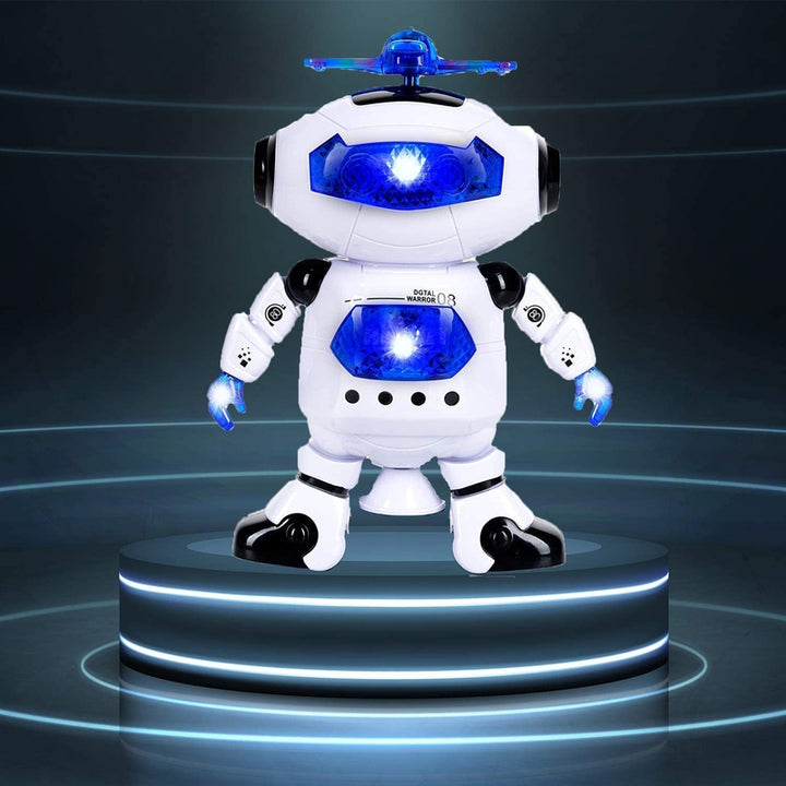 360° Spinning Dancing Robot Toy with LED Light and Music (Battery Exclude)