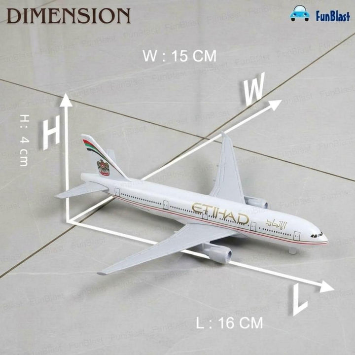 FunBlast B777 Etihad Diecast Aeroplane Model | Miniature Aircraft Display Collectible