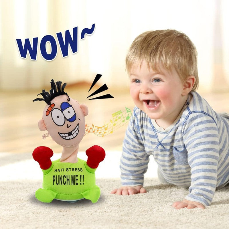 Electric Anti Stress Punch Me Plush Doll | Interactive Vent Emotion Toy with Screaming Sound