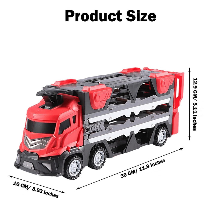 MUREN Cars Catapult Storage Deform Transport Truck Toy with Dual Racing Track