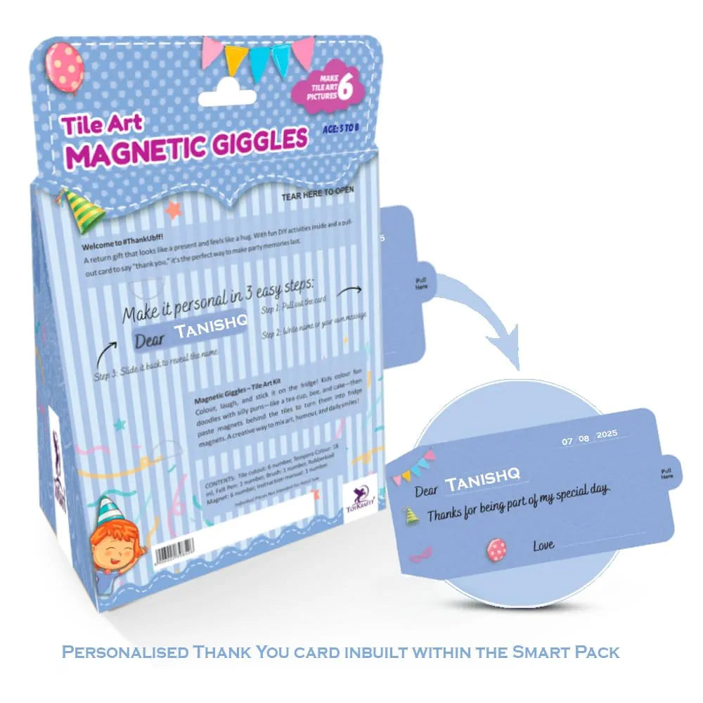 Toykraft Magnetic Giggles Tile Art | Colour & Create Fun DIY Fridge Magnets