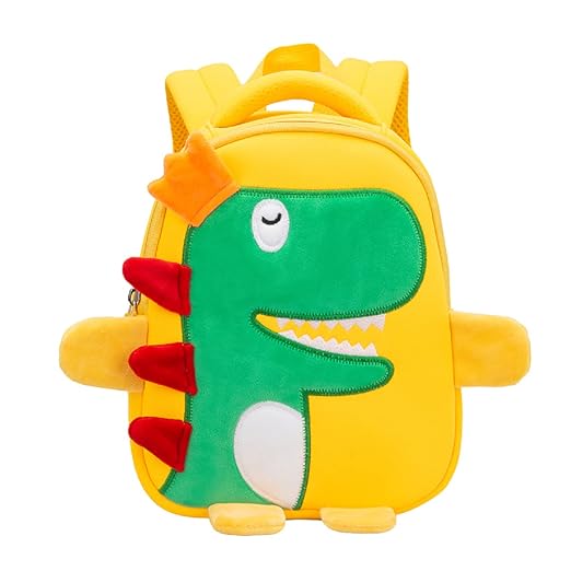 FunBlast Cute Dinosaur Print Shoulder Bag for Kids | Cartoon Crossbody Bag for Preschool, School, Picnic & Travel- Yellow