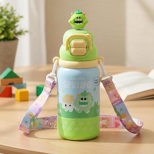 Mee Mee 3-in-1 Oasis Sip Insulated Water Bottle with Strap - 460ml (SUS316) | Straw, Spout & Sip Lid | 12H Cold & 8H Hot