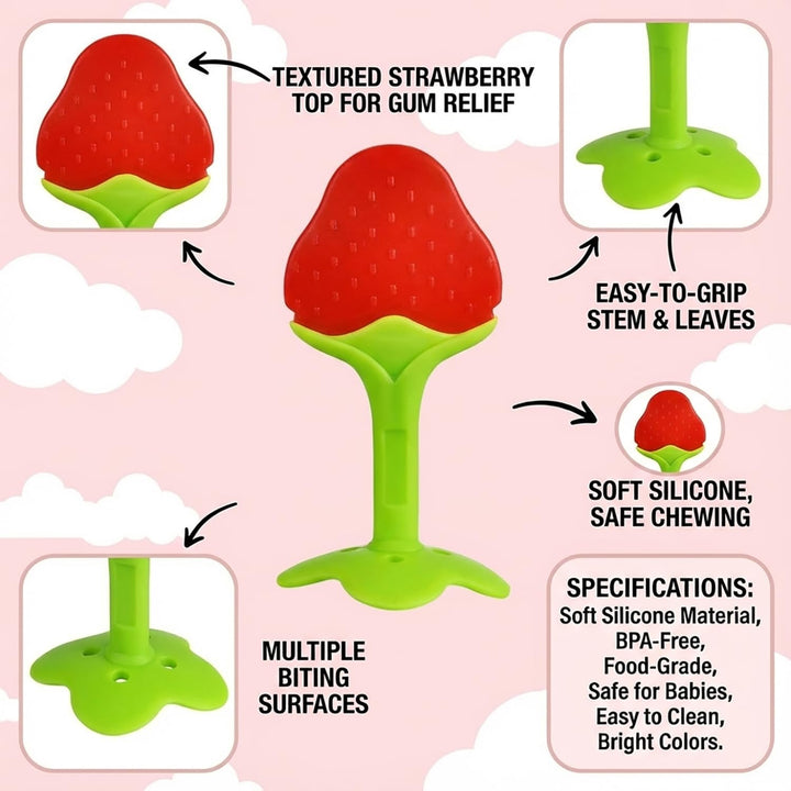 FunBlast Fruit Silicone Baby Teether | Food-Grade Soft Teething Toy for Infants & Toddlers
