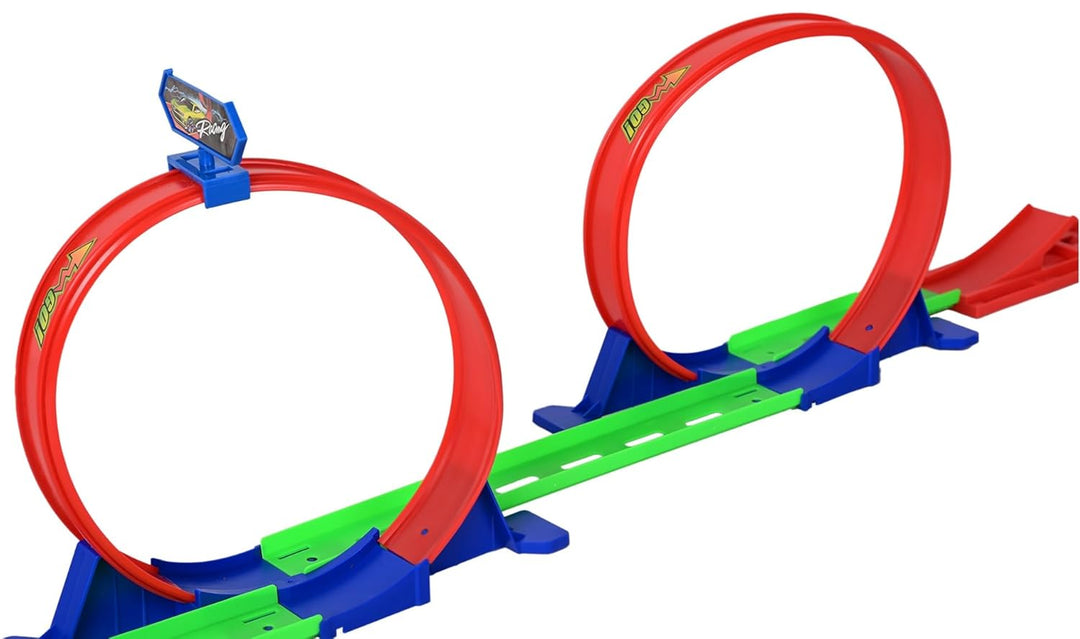 ToyBoi Max Racing Track for Kids – 360° Double Loop Stunt Track