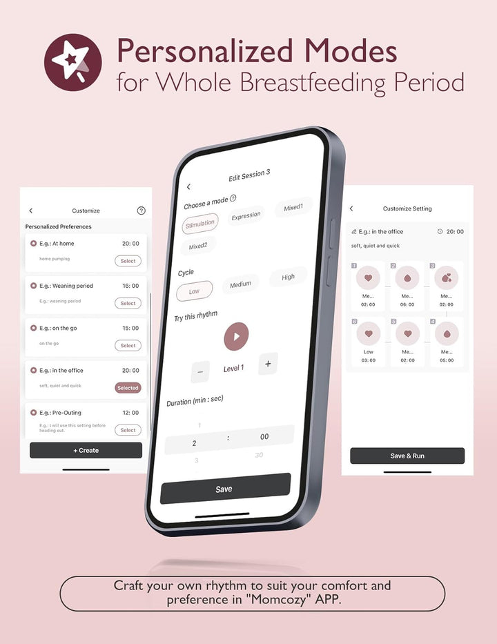 Momcozy M9 Mobile Flow Hands-Free Breast Pump | 3 Modes & 15 Levels, 24mm