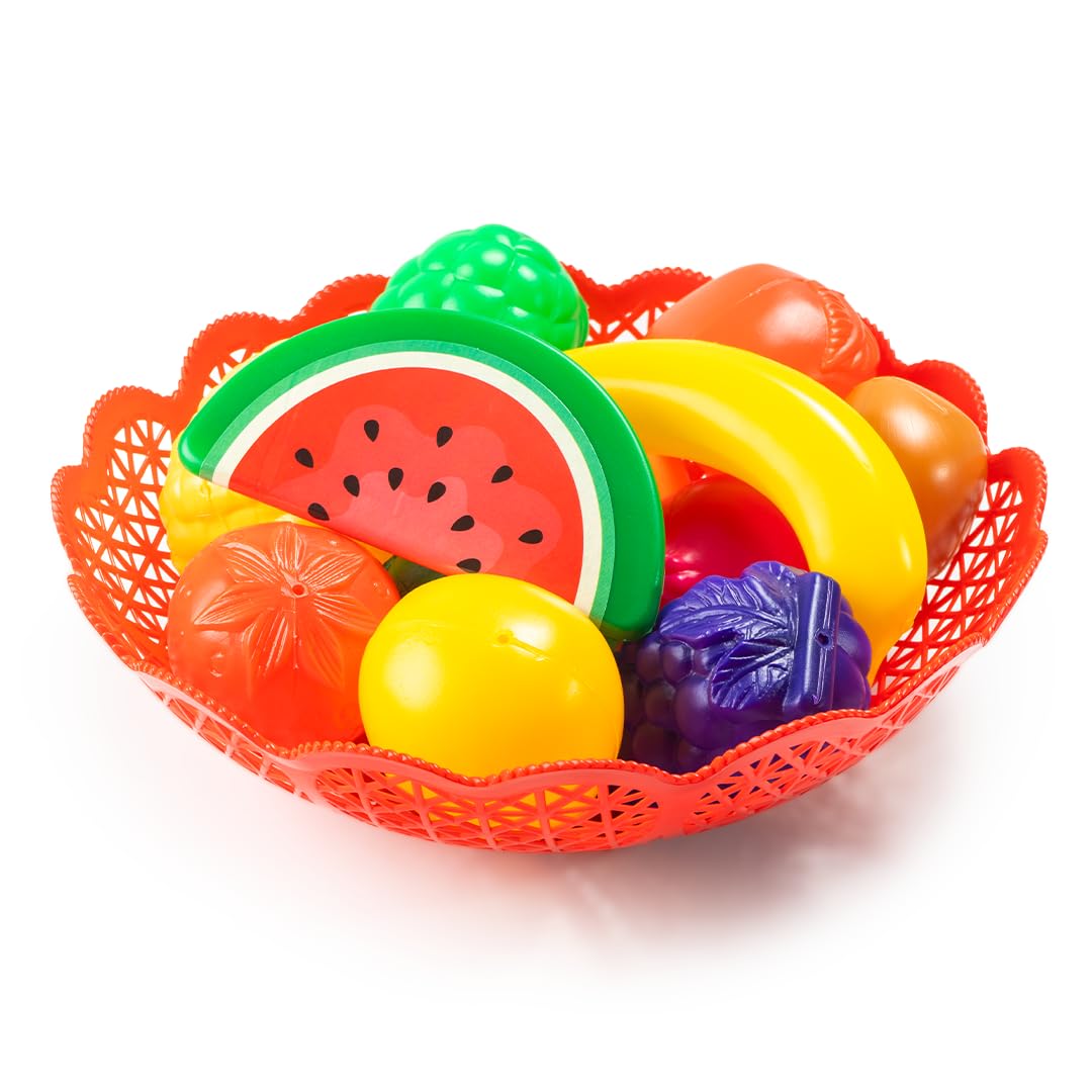 Ratna's 12 Pieces Fruit Basket Play Set | Multicolour