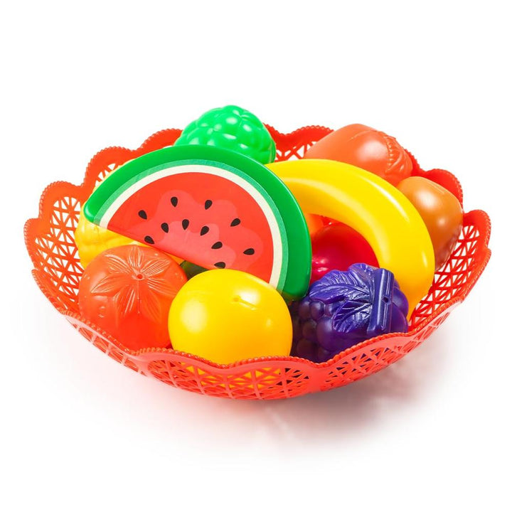 Ratna's 12 Pieces Fruit Basket Play Set | Multicolour