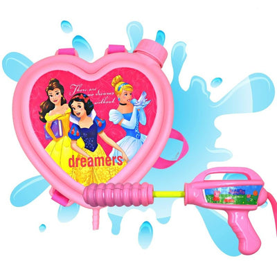 Heart Shape Holi Water Gun Toy Pichkari with High Pressure & Back Pack | Princess