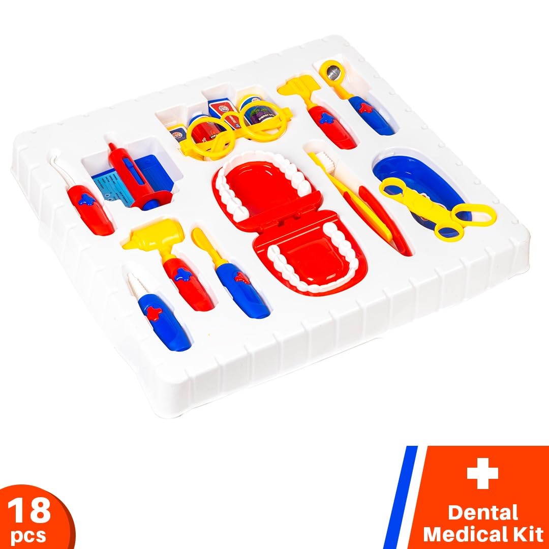 Ratna's Dental Medical Kit with 18 Medical Instruments & Accessories | Doctor Set Pretend Play
