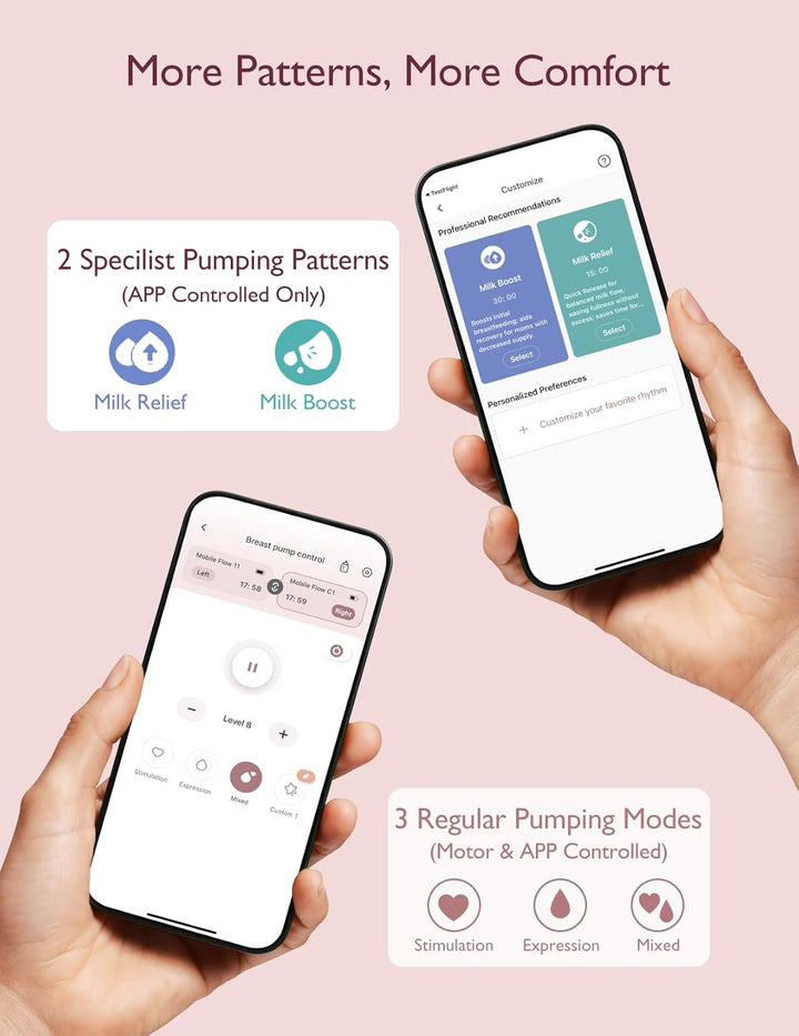 Momcozy M9 Mobile Flow Hands-Free Breast Pump | 3 Modes & 15 Levels, 24mm