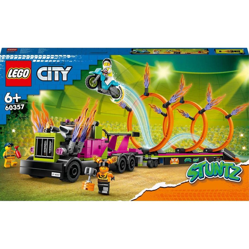 Lego City Stunt Truck & Ring of Fire Challenge Building Blocks Set (479 Pieces)