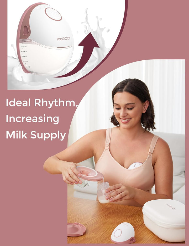 Momcozy M6 Mobile Style Hands-Free Slim Breast Pump | Discreet with 3 Modes & 9 Levels, 24mm
