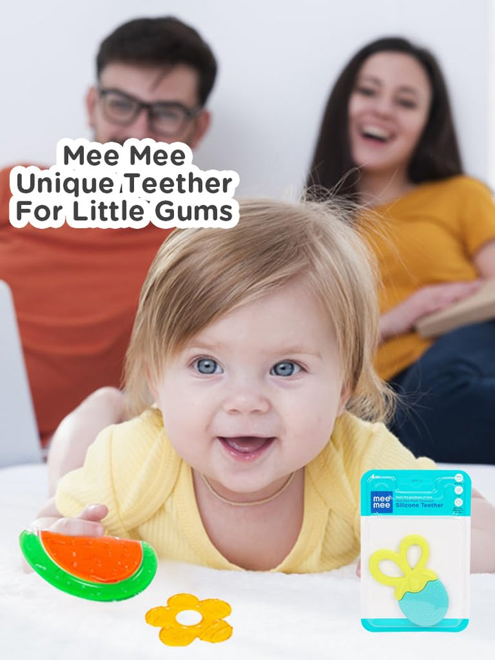 Mee Mee Multi Textured Silicone Teether Comforter - MM-1470-11BLU