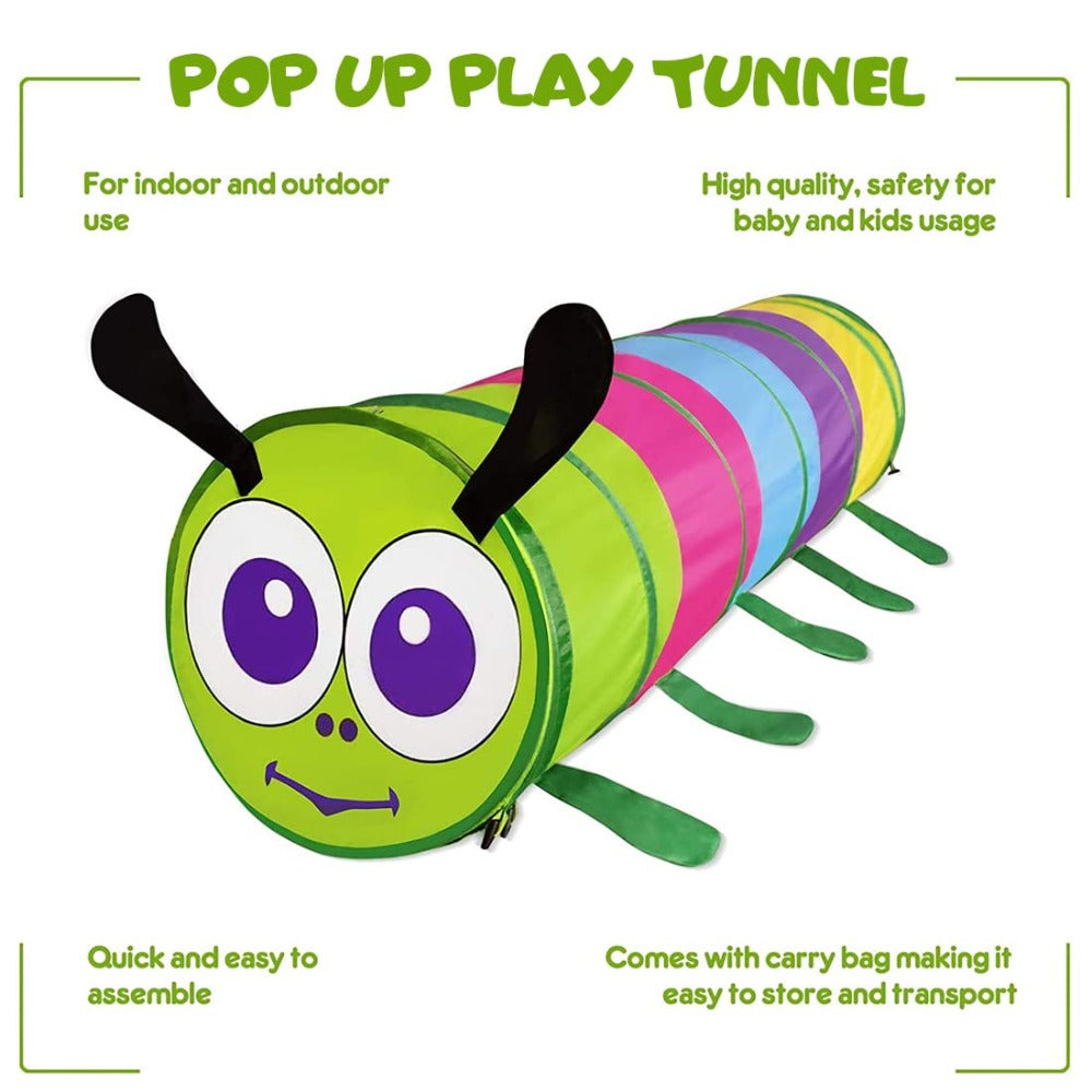 Caterpillar Kids Crawling Tunnel Tent - 6 Feet Long