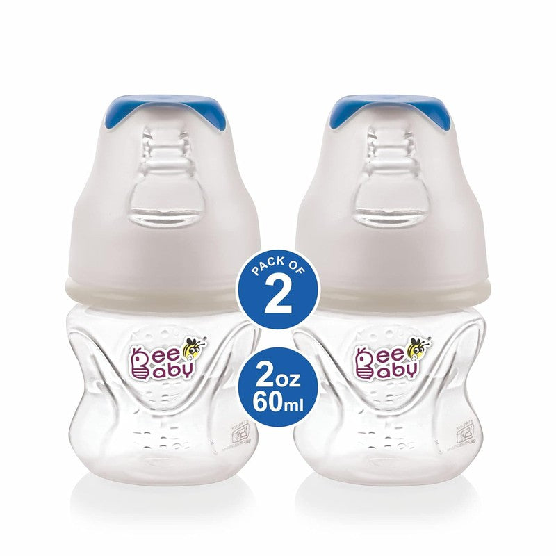 Comfort Slim / Regular Neck Baby Feeding Bottle with Slow Flow Anti-Colic Silicone Nipple 60 ML / 2 oz. (Pack of 2)