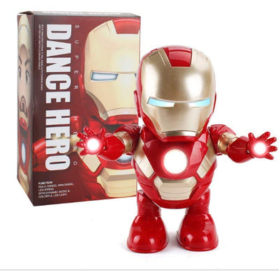 360 Degree Rotating Iron Man Toy with Bump N Go Action and 3D Light and Music