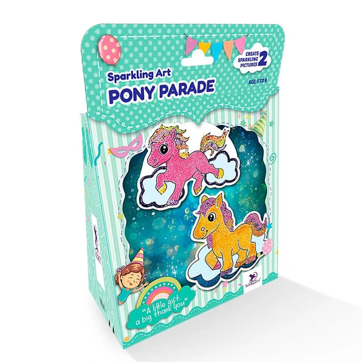 Toykraft Pony Parade Sparkling Art | Glitter & Sequin DIY Kit | Builds Creativity & Focus