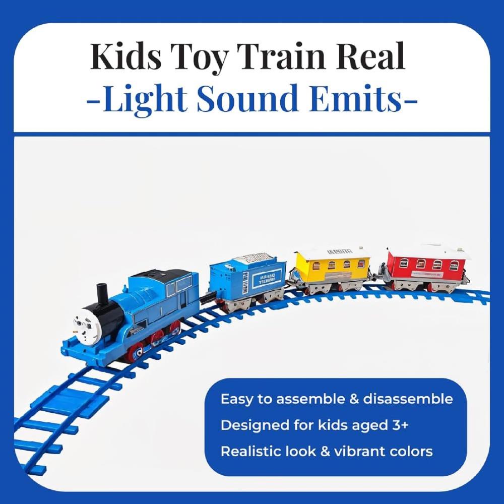 Tomas The Big Family Train Toy Set | Battery Operated Train with Sound, Light & Smoke Effect | 240 cm Track
