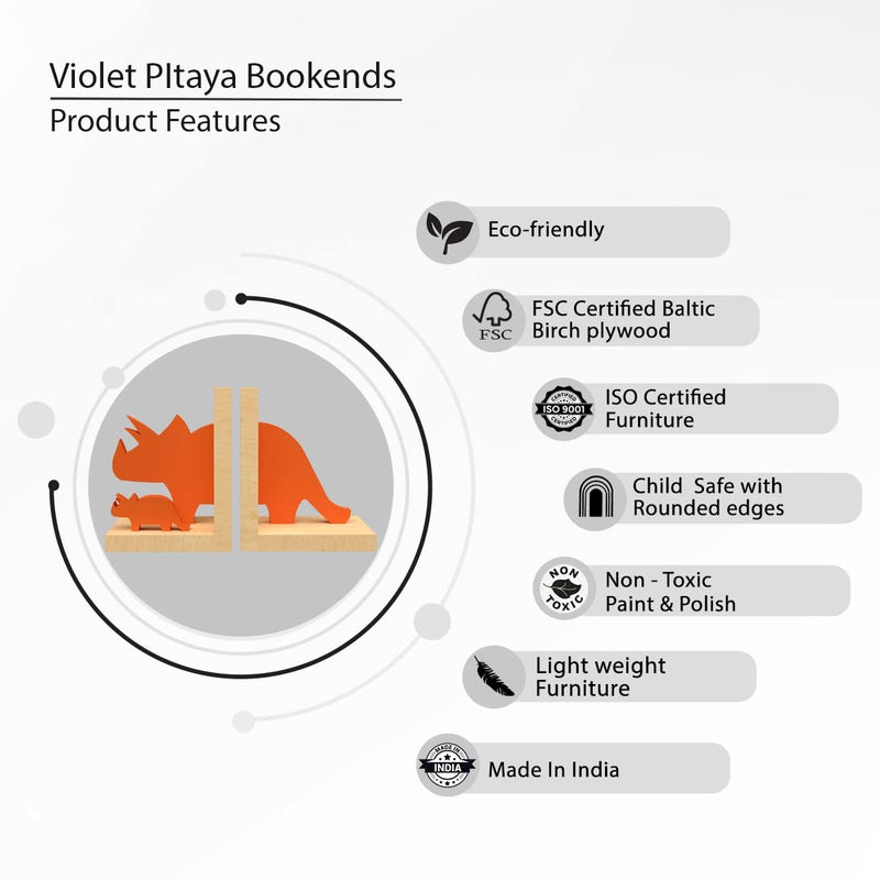 Violet Pitaya Book Ends (Orange)