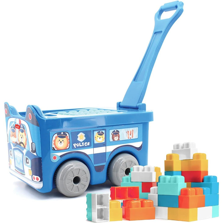 Sunta Toys Premium Quality 2-in-1 Walker & Building Block Toy - 30 Pieces (1.5-3 Years)