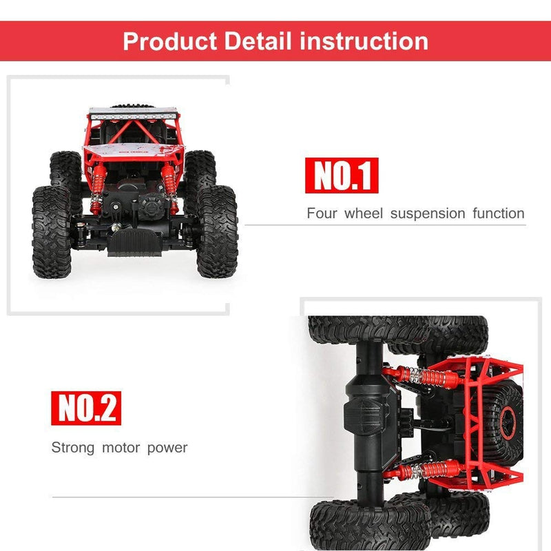 Car Monster Truck Off Road 1:18 Rechargeable 4Wd 2.4GHz Rock Crawler (Assorted Colour)