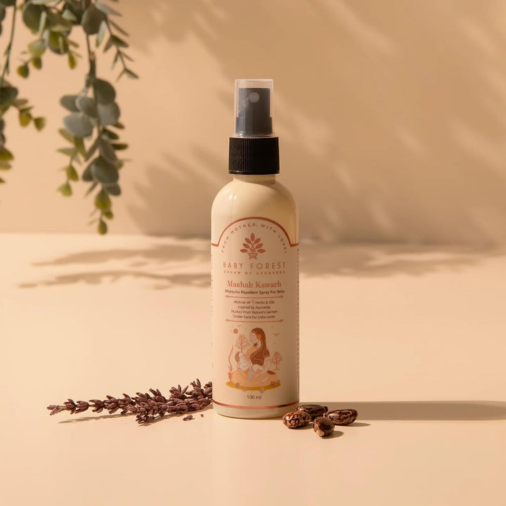Baby Forest Mashak Kawach Mosquito Repellent Spray for Babies | 100ml | Natural Insect Repellent | Derma Safe, Vegan & Cruelty-Free