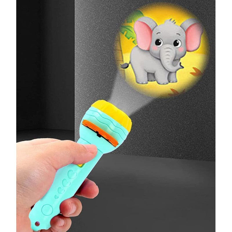 3 Slide Projector Flashlight Torch with 24 Patterns Including ABCD Alphabets, Animals and Fruits Slides