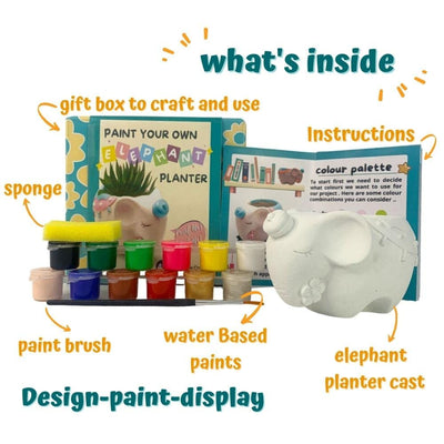Paint Your Own Elephant Planter (DIY Art and Eco-Friendly Ceramic Craft Activity)