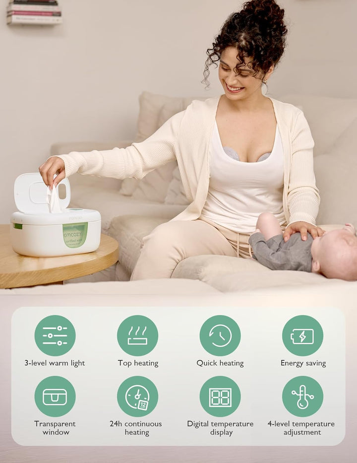 Momcozy Baby Wipe Warmer with Night Light - Large Capacity | 4 Modes of Temperature Heating Control