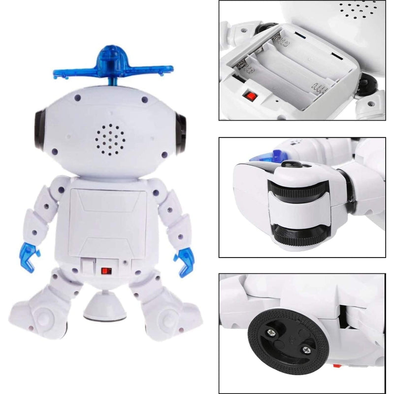 360° Spinning Dancing Robot Toy with LED Light and Music (Battery Exclude)