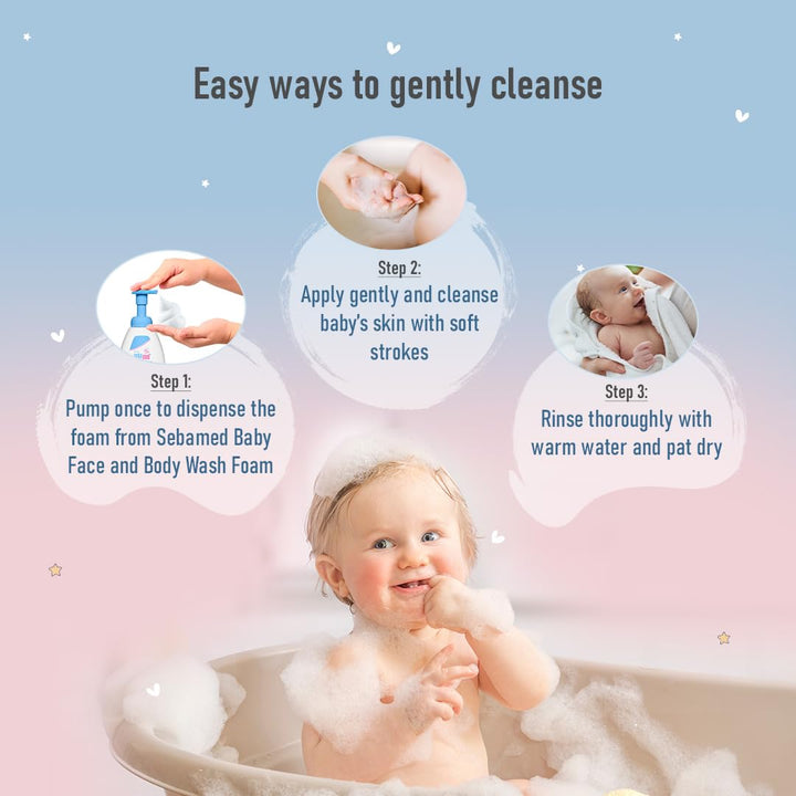 Sebamed Baby Face & Body Wash Foam | pH 5.5 |Ideal for face & body cleansing- 400 ml