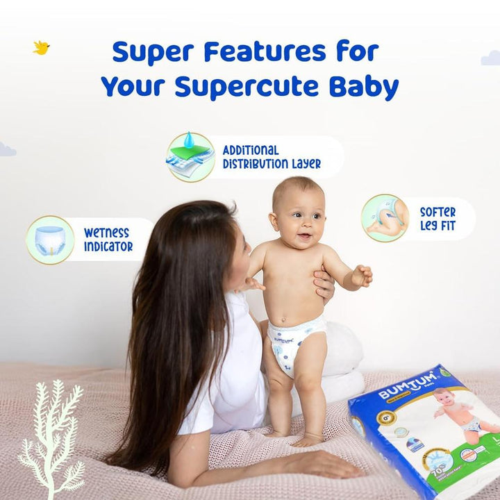 Bumtum (Size-S) New and Improved Diaper | 78 Pants |  | 4-8 Kgs