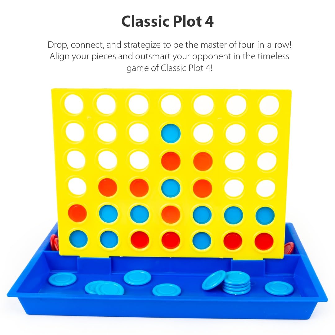 Ratna's Classic Board Game Plot-4 Senior | Get 4 in a Row Strategy Game