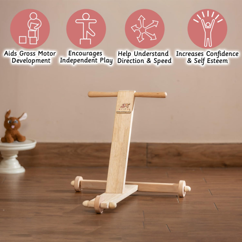 Ariro Toy's Traditional Wooden Push Wagon (9 months - 1.5 Years)