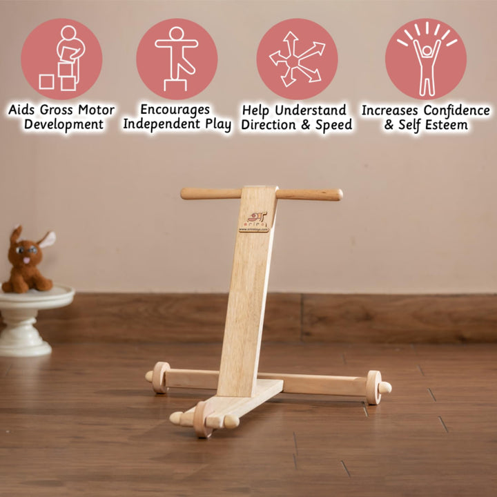 Ariro Toy's Traditional Wooden Push Wagon (9 months - 1.5 Years)