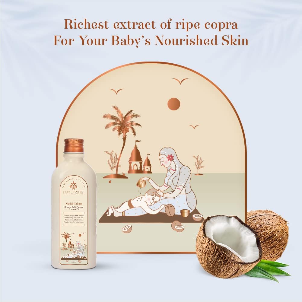 Baby Forest Narial Tailam | 100% Organic Cold Pressed Coconut Oil Skin And Hair Care - 200 ml