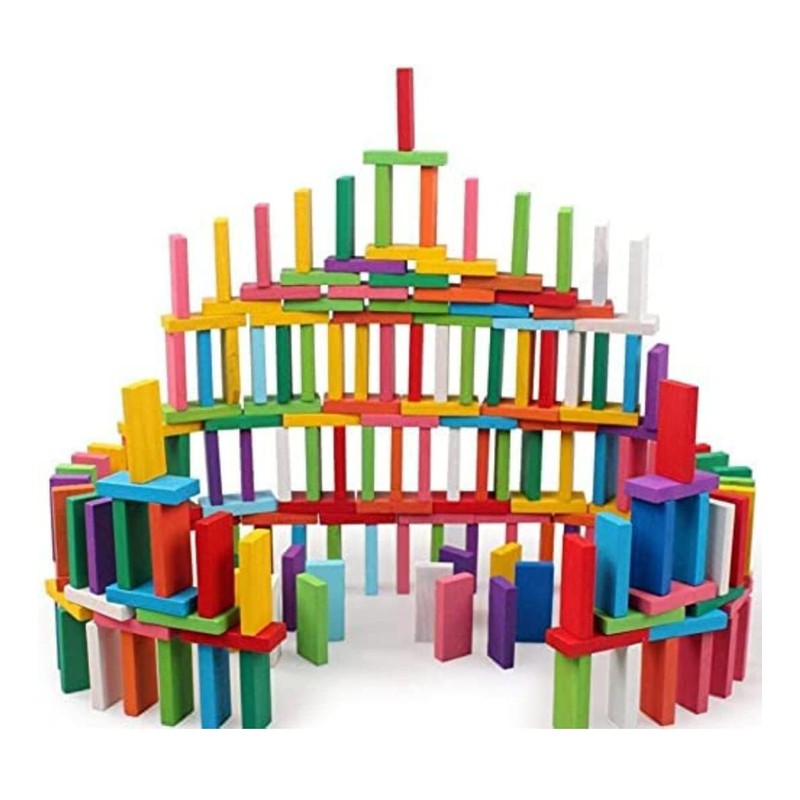 12 Color Wooden Dominos Blocks Set - 120 pcs