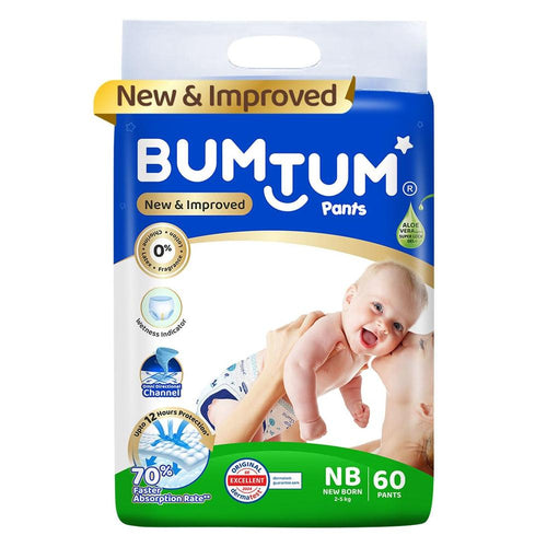 Bumtum (Size-NB) New and Improved Diaper | 60 Pants |  | 2-5 Kgs