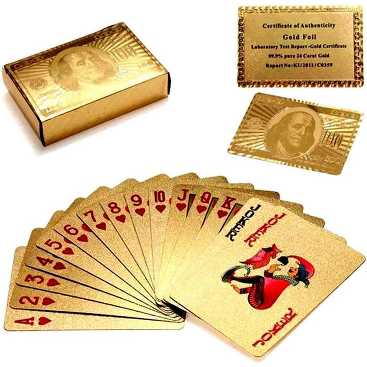 Luxury Gold Deck of Waterproof Washable Poker Cards Use for Party Game - 2pcs