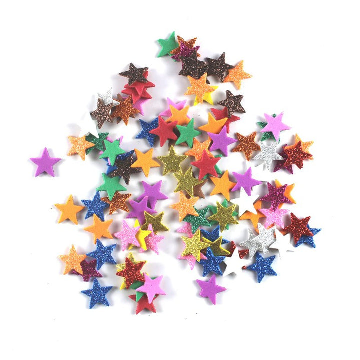 Glitter Foam Stars for DIY Art & Craft Decoration (Pack of 100) | 2cm